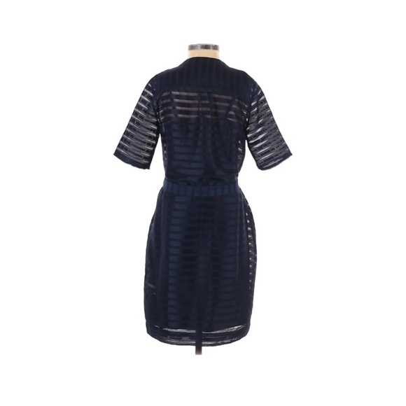 Banana Republic Blue Shirt Dress Stripe Career 0 - Picture 2 of 2